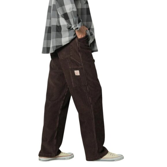 Levis 568 Loose Fit Corduroy Carpenter Pants Mens 33x34 Brown Y2K Skater Utility - Picture 2 of 14